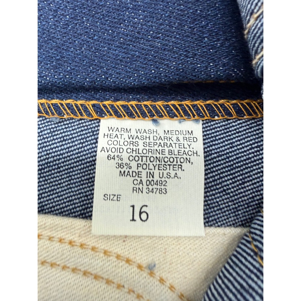 Vintage Lee Jeans Womens 16 Blue Dark Wash Union Deadstock Made USA 29x35 NEW - Picture 3 of 11